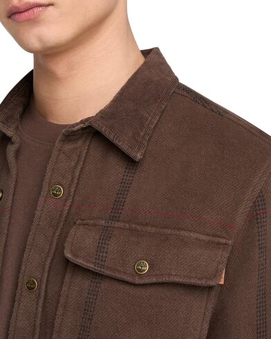 Ανδρικό Μακρυμάνικο Πουκάμισο Timberland - Corduroy Collar Utility Overshirt Chocolate