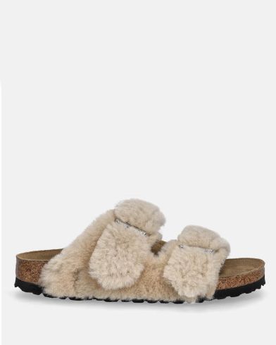 Unisex Σανδάλια Birkenstock - F25 Synthetics Arizona Shearling Sandcastle Seasonal