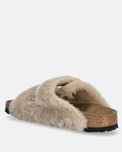 Unisex Σανδάλια Birkenstock - F25 Synthetics Arizona Shearling Sandcastle Seasonal