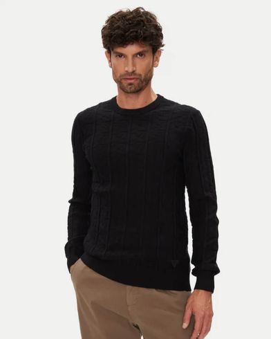 Ανδρική Μακρυμάνικη Μπλούζα Πουλόβερ Guess - Heron Cn Ls Monogram