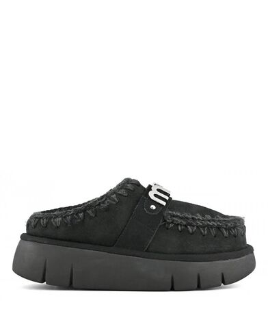 Mou - Bounce Clog Suede - Letter Logo      