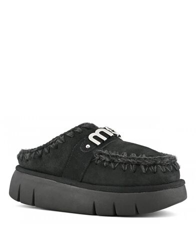 Mou - Bounce Clog Suede - Letter Logo      