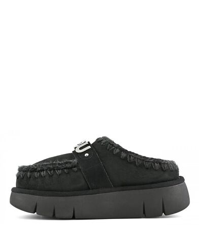 Mou - Bounce Clog Suede - Letter Logo      