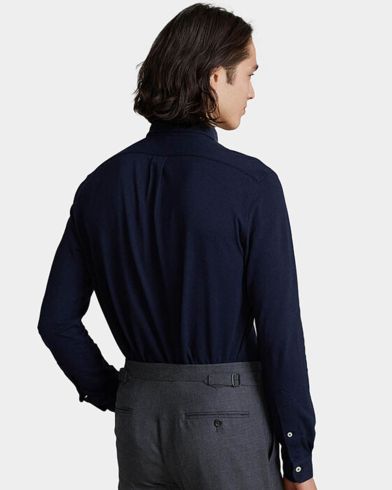 Men Shirt Polo Ralph Lauren Lsfbbdm5-Long Sleeve-Knit 710654408016 410 Navy   