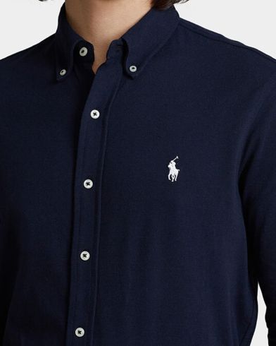 Men Shirt Polo Ralph Lauren Lsfbbdm5-Long Sleeve-Knit 710654408016 410 Navy   