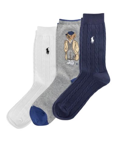 Polo Ralph Lauren - Fa Bear Gtbx-Crew Sock-3 Pack