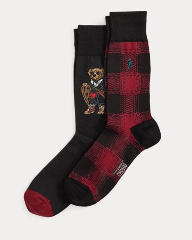 Polo Ralph Lauren - Holiday Bear-Crew Sock-2 Pack