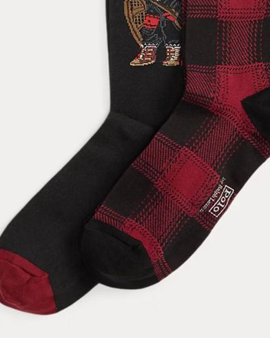 Polo Ralph Lauren - Holiday Bear-Crew Sock-2 Pack