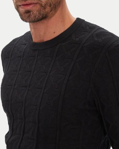 Ανδρική Μακρυμάνικη Μπλούζα Πουλόβερ Guess - Heron Cn Ls Monogram