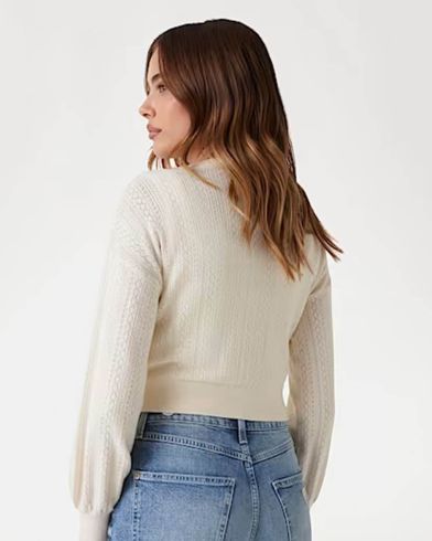 Γυναικεία Μακρυμάνικη Ζακέτα Guess - Ls Vn Lyla Cardi Swtr