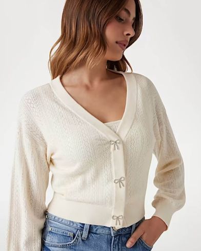 Γυναικεία Μακρυμάνικη Ζακέτα Guess - Ls Vn Lyla Cardi Swtr