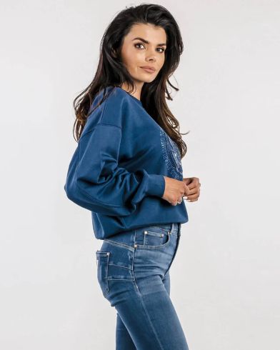 Γυναικεια Μακρυμάνικη Μπλούζα Φούτερ Guess - Cn 4G Logo Hotfix