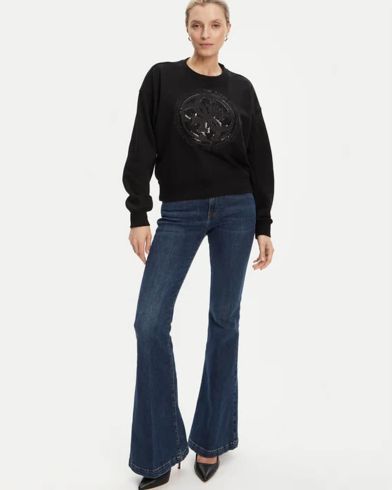 Γυναικεια Μακρυμάνικη Μπλούζα Φούτερ Guess - Cn 4G Logo Hotfix