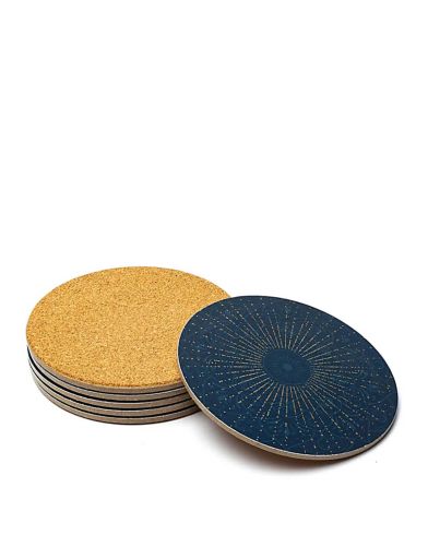 Mani - Coasters Mandala dark blue set of 6