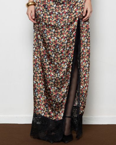 Γυναικείο Maxi Φόρεμα Mallory The label - Ruby Satin Slip Dress With Lace