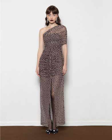 Γυναικείο Maxi Φόρεμα Mallory The label - Monsoon Tulle Ruched Dress With One Shoulder