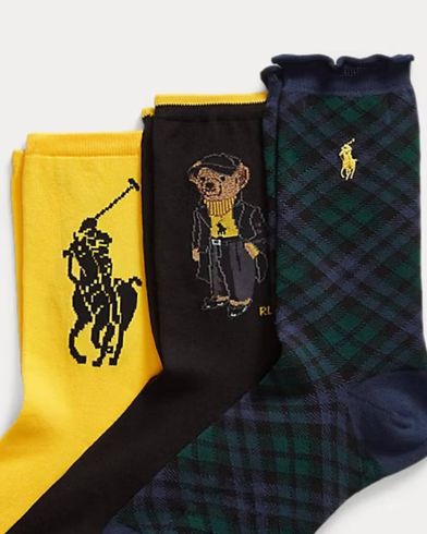 Γυναικείες Κάλτσες Polo Ralph Lauren - Hold Br Gtbx-Crew Sock-3 Pack