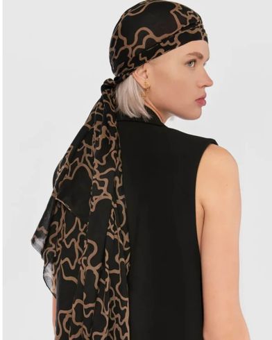 Γυναικείο φουλάρι Tous - 180X70 Kaos Negro