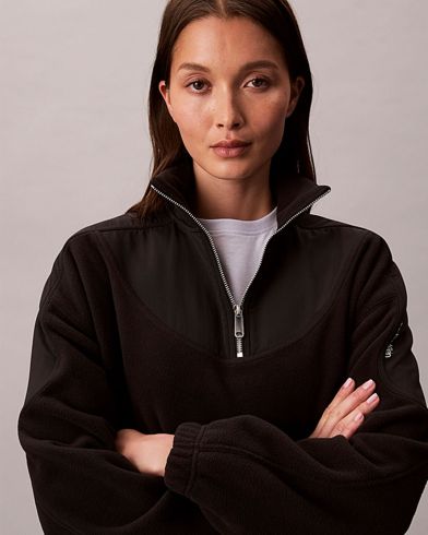 Calvin Klein - 1/4 Zip Mixed Media Polar Fleece  