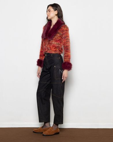 Mallory The label - Sonora Knit Cardigan With Faux Fur Details 