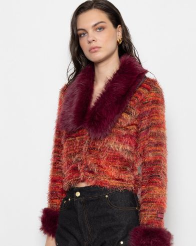 Mallory The label - Sonora Knit Cardigan With Faux Fur Details 