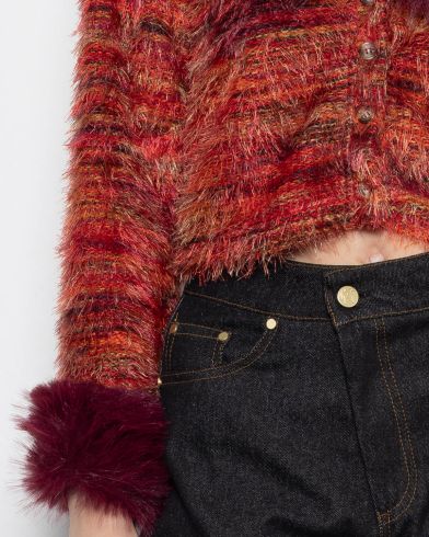 Mallory The label - Sonora Knit Cardigan With Faux Fur Details 