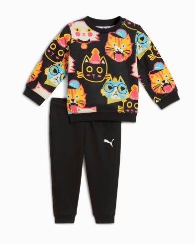 Παιδικό Set Puma Μπλούζα + Παντελόνι - Minicats Moody Cat Aop Crew