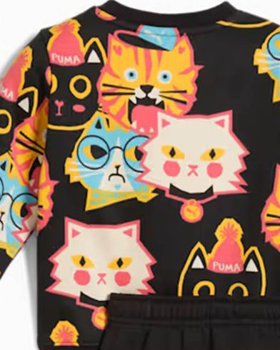 Παιδικό Set Puma Μπλούζα + Παντελόνι - Minicats Moody Cat Aop Crew