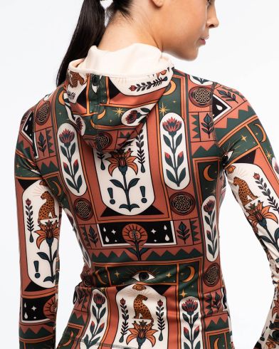 Γυναικεία Μπλούζα με Κουκούλα Peace And Chaos - Mystic Bloom Fitted Active Zip