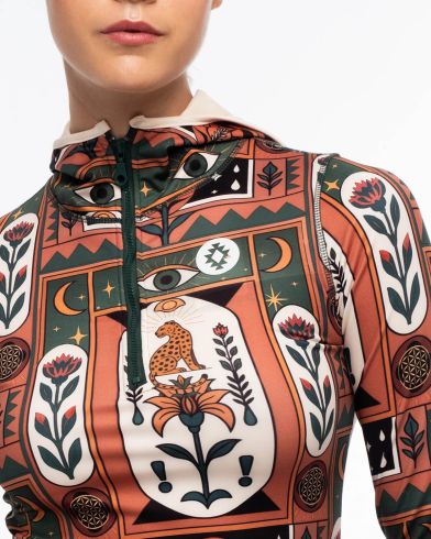 Γυναικεία Μπλούζα με Κουκούλα Peace And Chaos - Mystic Bloom Fitted Active Zip