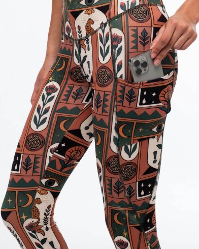 Peace And Chaos - Mystic Bloom Sports Leggings-with pockets 