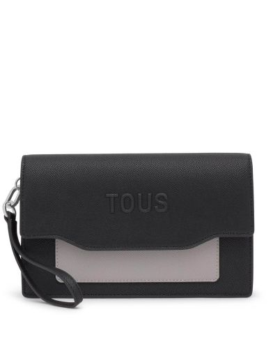 Tous - Clutch Audree Saffiano Negro-Gris