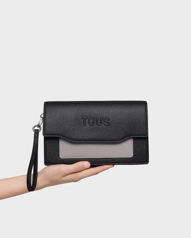 Tous - Clutch Audree Saffiano Negro-Gris