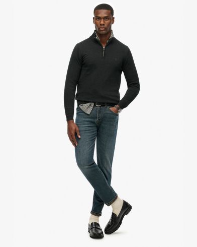 Ανδρική Μακρυμάνικη Μπλούζα με Φερμουάρ Superdry - D1 Stud Essentials Cotton