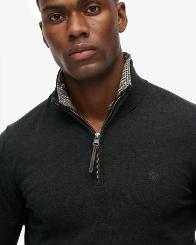 Ανδρική Μακρυμάνικη Μπλούζα με Φερμουάρ Superdry - D1 Stud Essentials Cotton