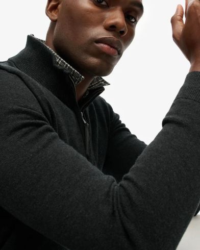 Ανδρική Μακρυμάνικη Μπλούζα με Φερμουάρ Superdry - D1 Stud Essentials Cotton