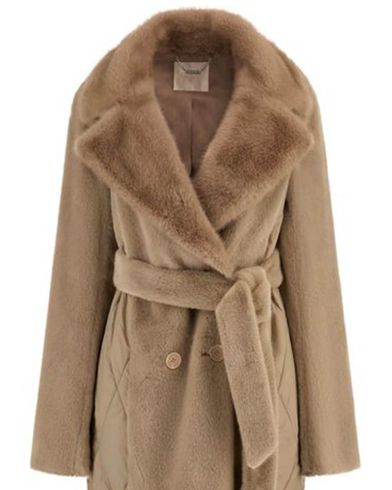 Guess - Jole Faux Fur Mix Nylon Coat