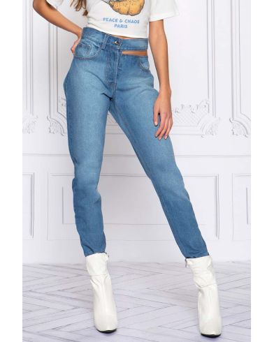 Peace And Chaos - Cut Out Denim Jeans 