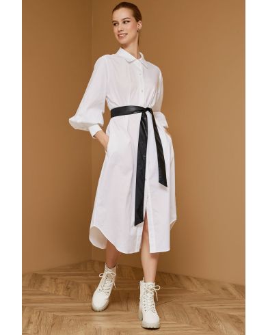 Γυναικείο Midi Φόρεμα με Φουσκωτά Μανίκια Access - 3518 Chemize