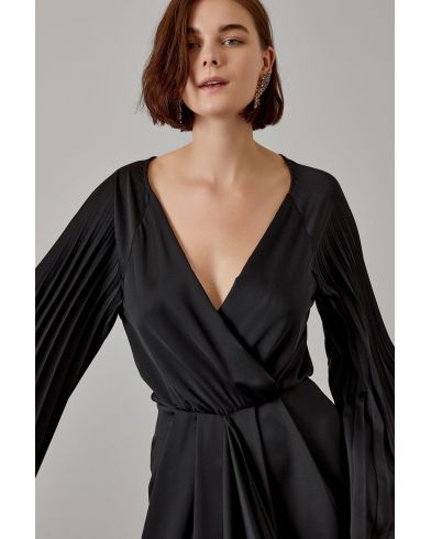 Γυναικείο Maxi Κρουαζέ Φόρεμα Access - 3583 Pleated Sleeves