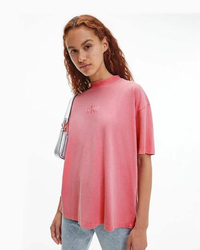 Γυναικεία Κοντομάνικη Μπλούζα με Boyfriend Εφαρμογή Calvin Klein - Monogram Washed