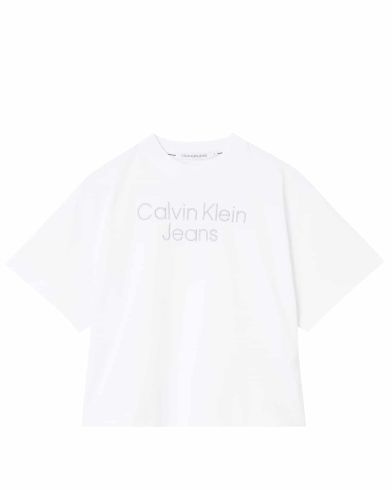 Γυναικεία Κοντομάνικη Μπλούζα Calvin Klein - Silver Embroidery