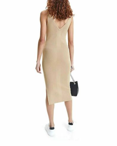 Γυναικείο Πλεκτό Φόρεμα Calvin Klein - Badge Henley