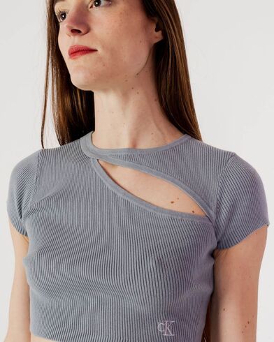 Calvin Klein - Asym Cut Out Knitted Top 