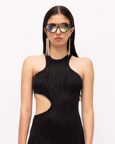 Mallory The label - Luna Sleeveless Lingerie Dress With Waist Cut Out &amp; Silver Details 