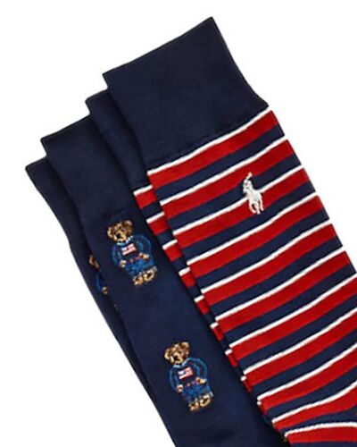 Ανδρικές Κάλτσες Polo Ralph Lauren 2 Ζευγάρια - Aob/Stripe-Crew