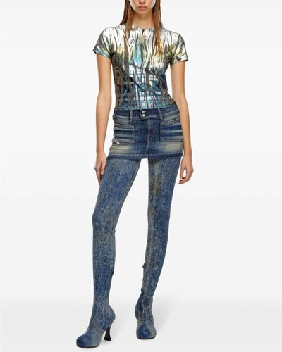 Diesel - T-Uncutie-Long-Foil Tank Top    