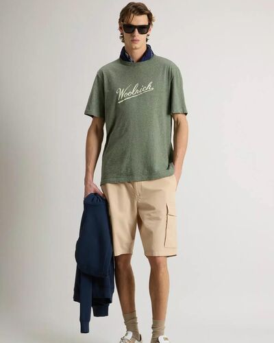 Ανδρική Κοντομάνικη Μπλούζα Woolrich - Mouline Jersey Logo