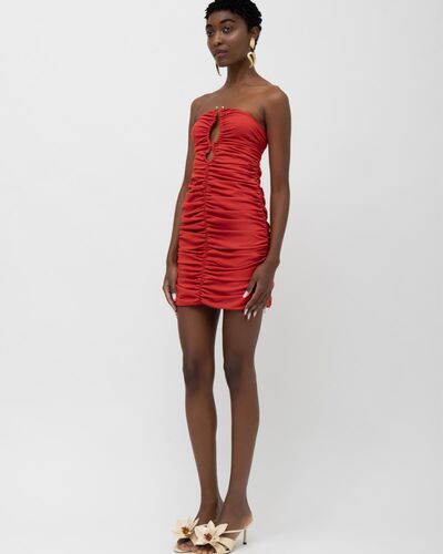 Mallory The label - Maisha Strapless Mini Dress With Gold Detail    