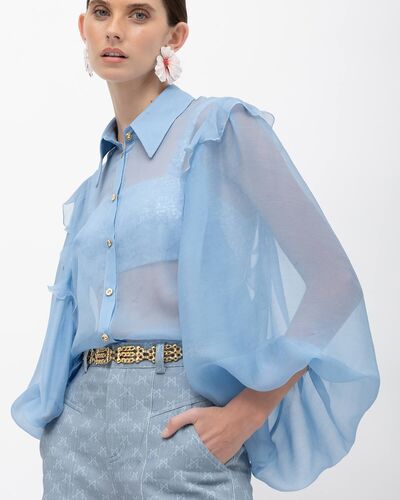 Mallory The label - Electra Silk Organza Shirt With Ruffles  